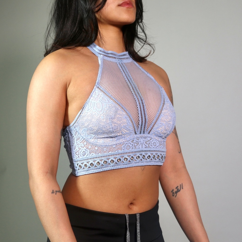 Victoria's Secret Bralette Bra Rings Embellished Lace Cut Out